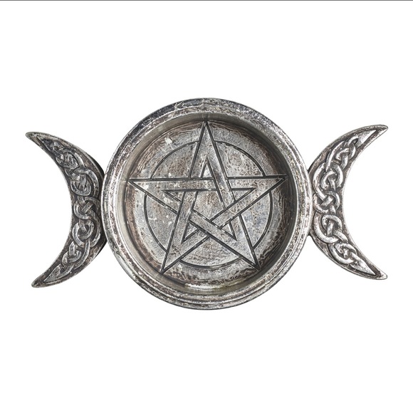 DISCONTINUED!!! Alchemy Gothic Triple Moon Resin Trinket Dish Gift NWT - Picture 2 of 2
